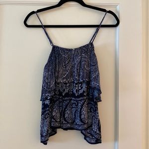 Patrons of Peace Paisley Print Blue Top